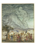 Hercules Supporting the Sky in Place of Atlas, 1922 reproduction procédé giclée par Arthur Rackham