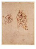 Study for the Virgin and Child, C.1478-1480 reproduction procédé giclée par Leonardo da Vinci 