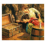 Tom Sawyer and Huckleberry Finn Giclee Print by English School 