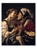 A Luteplayer Carousing with a Young Woman Giclee Print by Hendrick Ter Brugghen