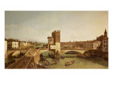 The Bridge at Delle Navi, Verona Giclee Print by Bernardo Bellotto
