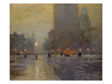 Madison Square, Rainy Night Giclee Print by Lowell Birge Harrison