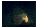 A Grotto with the Figure of Julia, 1780 reproduction procédé giclée par Joseph Wright of Derby