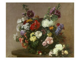 A Bouquet of Mixed Flowers, 1881 Giclee Print by Henri Fantin-Latour