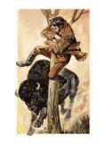 The Overland Stage: Outlaws and Indians Giclee Print by Peter Jackson