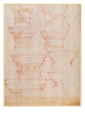 W.18V Study of Column Capitals reproduction procédé giclée par Michelangelo Buonarroti 