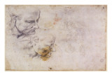 W.60 Sketch of a Male Head, in Two Positions Lámina giclée por Michelangelo Buonarroti W.60 Sketch of a Male Head, in Two Positions Lámina giclée por Michelangelo Buonarroti