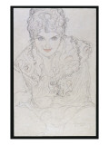 Portrait with Right Hand on Chin, C.1917-18 Giclée-Druck von Gustav Klimt