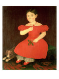 Portrait of a Girl in a Red Dress Giclee Print by Phillips 