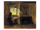 Interior of a Farmhouse, Maine, 1865 Reproduction procédé giclée par Eastman Johnson