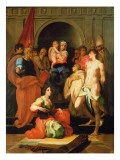 Madonna Enthroned with Ten Saints reproduction procédé giclée par Giovanni Battista di Jacopo Rosso Fiorentino