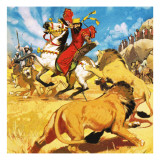 King Darius of Persia Hunting Lions Giclee Print by Mcbride 