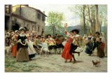 Silks and Satins at the Wedding Dance Reproduction procédé giclée par Federigo Andreotti