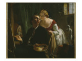 The Painter and His Model, 1874 Giclee Print by Jean Bertou