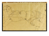 Young Woman Lying on Her Back, 1915 Giclee-vedos tekijänä Schiele Young Woman Lying on Her Back, 1915 Giclee-vedos tekijänä Schiele