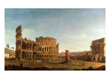 Colosseum and Arch of Constantine, Rome Giclee Print by Canaletto 