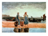 Two Girls on the Beach, Tynemouth, 1891 reproduction procédé giclée par Winslow Homer