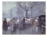 A Flower Market, Hojbroplads, Copenhagen Lámina giclée por Paul Fischer