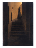 Caroline on the Stairs, 1825 reproduction procédé giclée par Caspar David Friedrich