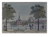 The Pool and French Church in Potsdam, C.1796 Reproduction procédé giclée par Johann Friedrich Nagel