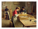 Interior of a Frame Gilding Workshop Giclee Print by Louis-Emile Adan