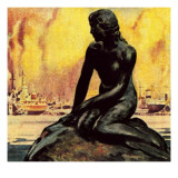 Little Mermaid Statue in Copenhagen Giclee Print by McConnell 