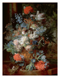 Bouquet of Flowers in a Landscape Giclee Print by Jan van Huysum