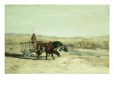 An Ox Cart in New Mexico Giclee Print by Charles Partridge Adams