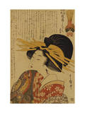 A Courtesan Raising Her Sleeve Reproduction procédé giclée par Utamaro Kitagawa 