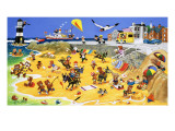 Teddy Bears on the Beach reproduction procédé giclée par English School 