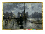 Copenhagen by Night Lámina giclée por Paul Fischer