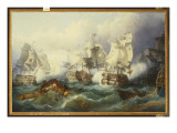 The Battle of Trafalgar Giclee Print by Philip James De Loutherbourg