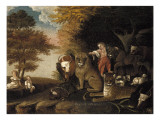 The Peaceable Kingdom reproduction procédé giclée par Edward Hicks
