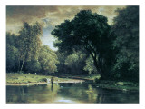 Fishing in a Stream, 1857 Giclee Print by George Inness