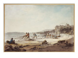A Drawnet at Tenby, 1795 Giclee Print by Julius Caesar Ibbetson