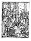 St. Clara at the Death of a Monk Giclee Print by German School 