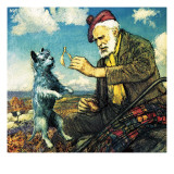 Greyfriars Bobby and Auld Jock Giclee Print by John Millar Watt