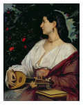 The Mandolin Player, 1865 reproduction procédé giclée par Anselm Feuerbach