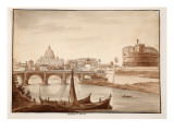 Hadrian's Tomb, 1833 Giclee Print by Agostino Tofanelli