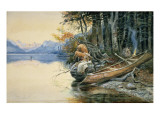 A Camp Site by the Lake, 1908 Giclee Print by Russell 