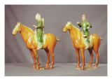 Two T'Ang Moulded Figures Giclee Print