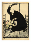 A Priest Beats a Boy Giclee Print by Félix Vallotton