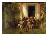 Leaving the Turkish School Giclee Print by Alexandre Gabriel Decamps
