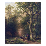 Wooded Landscape with Peasants Giclee Print by Barend Cornelis Koekkoek