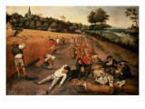 Harvesters' Lunch, reproduction procédé giclée par Pieter Bruegel the Younger