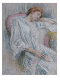 Young Woman Asleep in a Chair Giclee-trykk av Marie Louise Catherine Breslau Young Woman Asleep in a Chair Giclee-trykk av Marie Louise Catherine Breslau