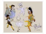 Children Dancing in Fancy Dress Giclee-trykk av Mary Brook