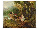 Embarkation for Cythera, 1717 Giclee Print by Jean Antoine Watteau