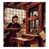 Caxton's Printing Press Lámina giclée por McConnell