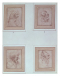 Four Caricatures reproduction procédé giclée par Leonardo da Vinci 